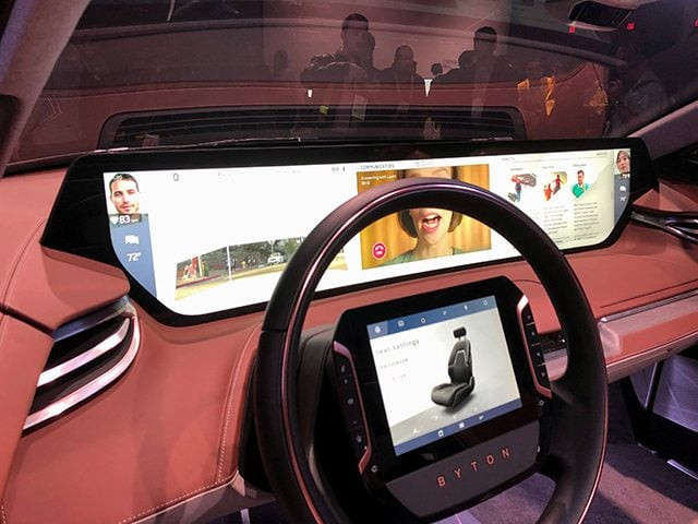 a dashboard video screen is displayed in a byton m byte electric vehicle during the 2019 ces in las vegas nevada us january 8 2019 photo reuters a dashboard video screen is displayed in a byton m byte electric vehicle during the 2019 ces in las vegas nevada us january 8 2019 photo reuters