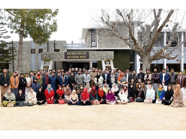 uop students and faculty with their hosts at khyber rifles mess photo express uop students and faculty with their hosts at khyber rifles mess photo express