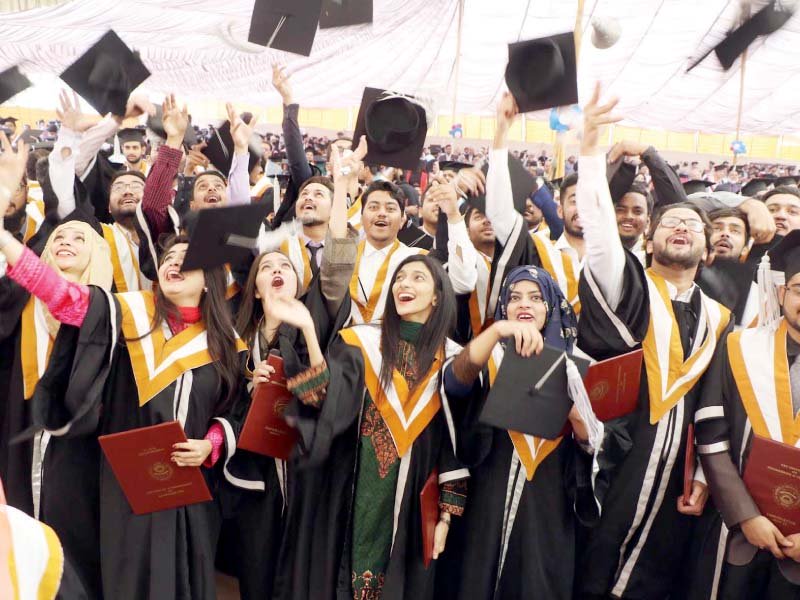 as the 27th convocation ceremony of ned university concludes on saturday students toss their graduation caps in the air as a celebratory gesture of achievement photo online