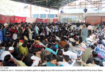 sindh police baton charge applicants as thousands turn up for walk in interviews at civil hospital sindh police baton charge applicants as thousands turn up for walk in interviews at civil hospital