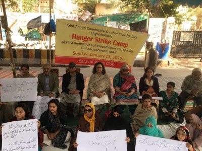 activists stage hunger strike for affectees of karachi s anti encroachment operation activists stage hunger strike for affectees of karachi s anti encroachment operation
