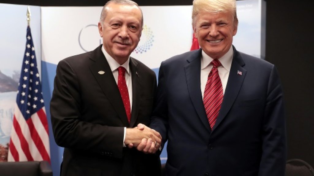 turkey 039 s president recep tayyip erdogan and us president donald trump pictured at the g20 summit earlier this month have agreed to quot more effective coordination quot on syria photo afp