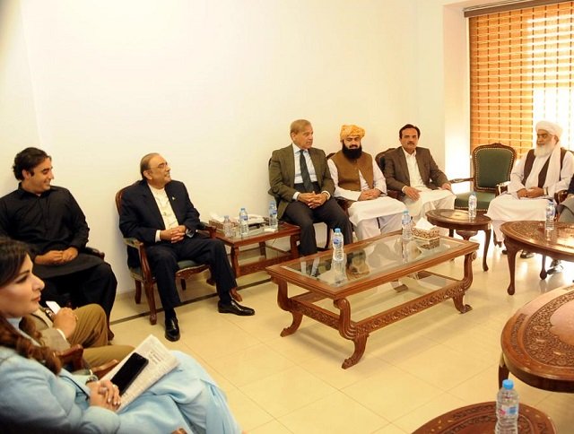 pml n president shehbaz sharif presides huddle in islamabad photo express