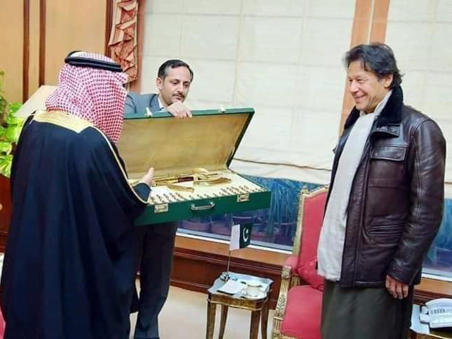 the gold plated gun and bullets were gifted in a meeting at pm office on monday photo express
