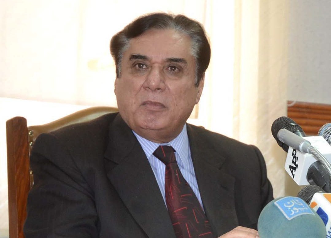 in this file photo chairman national accountability bureau justice retd javed iqbal addresses a press conference photo express