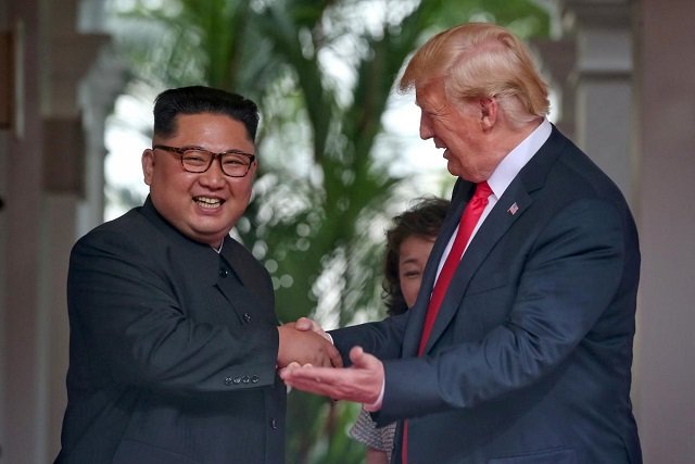 us president donald trump meets north korean leader kim jong un at the capella hotel on sentosa island in singapore june 12 2018 photo reuters