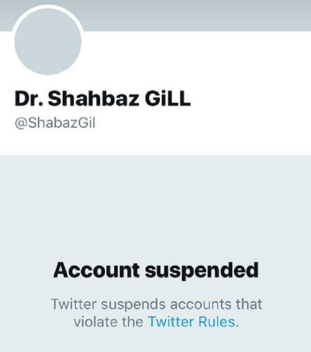 shahbaz gill did not violate twitter user policy or rules pti screengrab twitter shahbaz gill