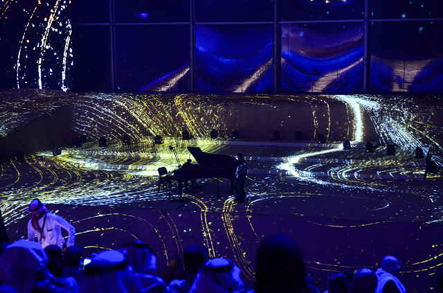 a view of a musical performance by french solo violinist renaud capucon during the first quot winter at tantora quot music carnival at the purpose built maraya arabic for quot mirror quot concert hall in the ruins of al ula a unesco world heritage site in northwestern saudi arabia photo afp a view of a musical performance by french solo violinist renaud capucon during the first quot winter at tantora quot music carnival at the purpose built maraya arabic for quot mirror quot concert hall in the ruins of al ula a unesco world heritage site in northwestern saudi arabia photo afp