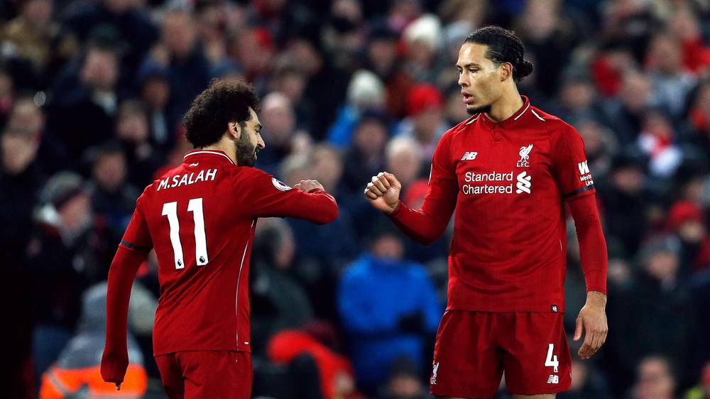 salah equalised 60 seconds after the interval the egypt forward slotting in his 18th goal of the season after virgil van dijk 039 s shot deflected into his path photo afp
