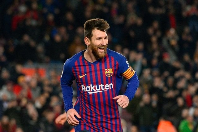 messi needed only seven minutes to make an impact as his bending shot was followed up by luis suarez who poked the ball in ahead of leganes goalkeeper pichu cuellar messi then rounded off the win by scoring himself in injury time photo afp