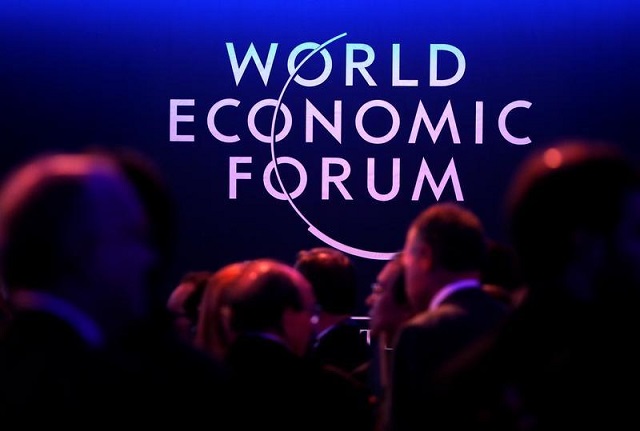 a logo of the world economic forum wef is seen as people attend the wef annual meeting in davos switzerland january 24 2018 photo reuters