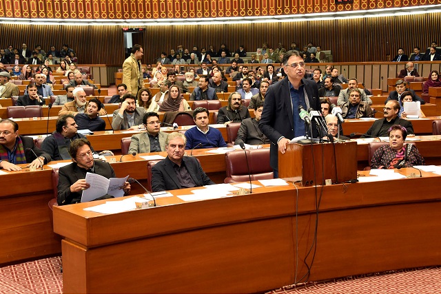 minister of finance revenue and economic affairs asad umar delivering finance supplementary bill in national assembly photo pid