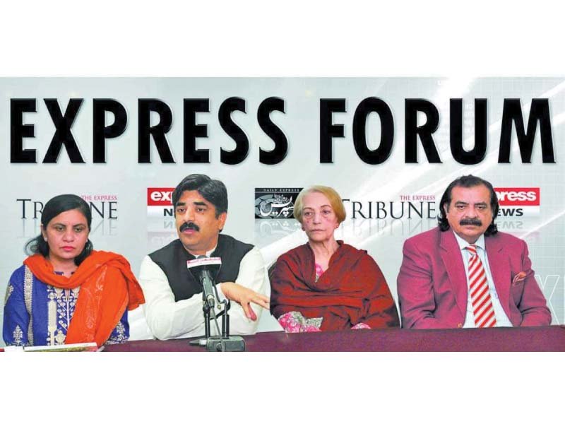 adviser to punjab chief minister for agriculture sardar abdul haye dasti speaks at express forum photo express