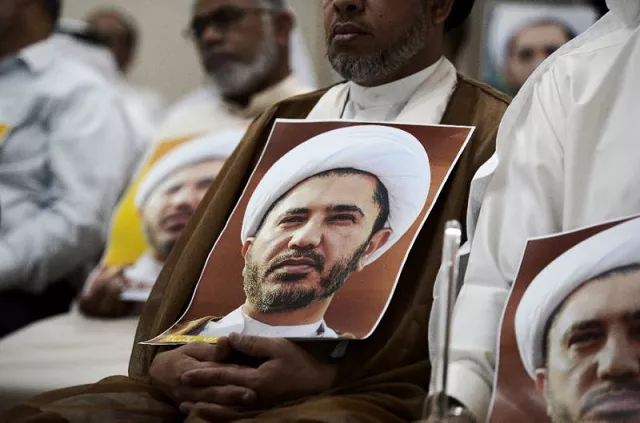 a bahraini man holds a picture of sheikh ali salman head of the opposition movement al wefaq during a protest on may 29 2016 against his arrest photo afp a bahraini man holds a picture of sheikh ali salman head of the opposition movement al wefaq during a protest on may 29 2016 against his arrest photo afp
