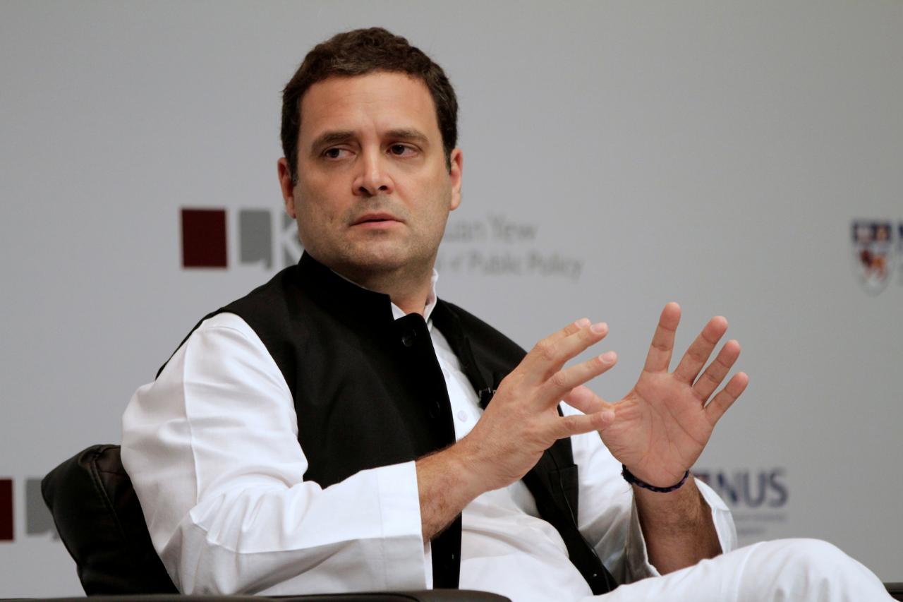 rahul gandhi speaks at an event in singapore photo reuters