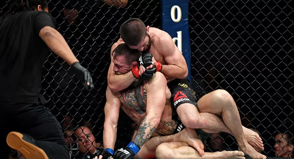 the scuffles immediately dwarfed the title fight that was one of the most lucrative in ufc history photo afp the scuffles immediately dwarfed the title fight that was one of the most lucrative in ufc history photo afp
