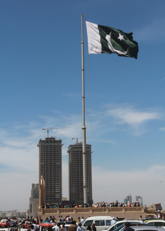 people all over the province hoisted flags to mark pakistan day photo athar khan express