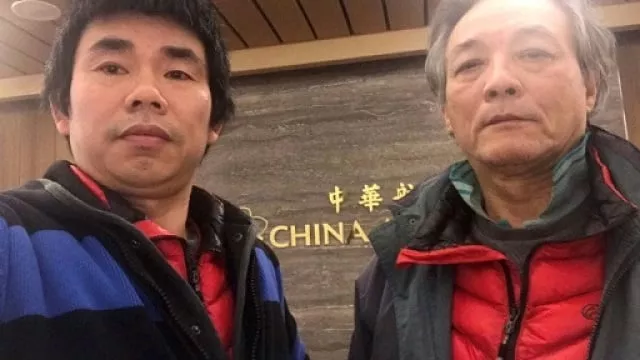 yan kefen l and liu xinglian spent 125 days stranded at taoyuan airport photo afp yan kefen l and liu xinglian spent 125 days stranded at taoyuan airport photo afp