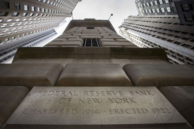 the corner stone of the new york federal reserve bank is seen surrounded by financial institutions in new york 039 s financial district march 25 2015 photo reuters the corner stone of the new york federal reserve bank is seen surrounded by financial institutions in new york 039 s financial district march 25 2015 photo reuters