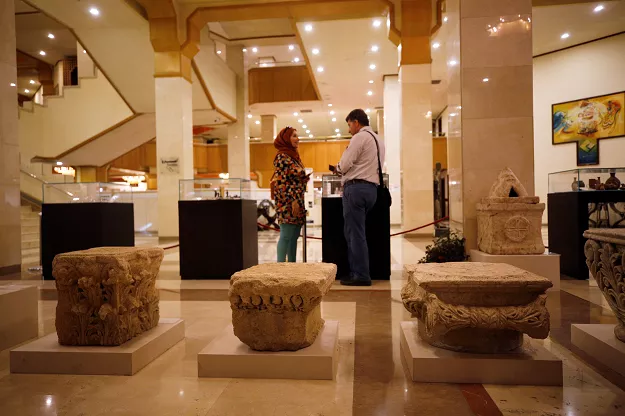 a restored sculptures are displayed in an exhibition reuters a restored sculptures are displayed in an exhibition reuters