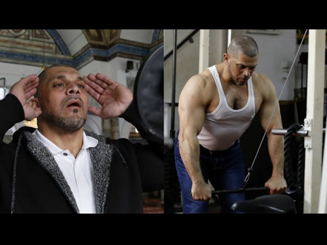ibrahim al masri pictured said he lost his job as chief muezzin of the al jazzar mosque after local officials came upon the photos of him at the state bodybuilding championship in 2017 photo courtesy rt ibrahim al masri pictured said he lost his job as chief muezzin of the al jazzar mosque after local officials came upon the photos of him at the state bodybuilding championship in 2017 photo courtesy rt