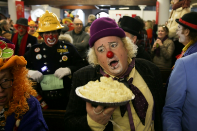 clowns tramp to east london on annual pilgrimage clowns tramp to east london on annual pilgrimage