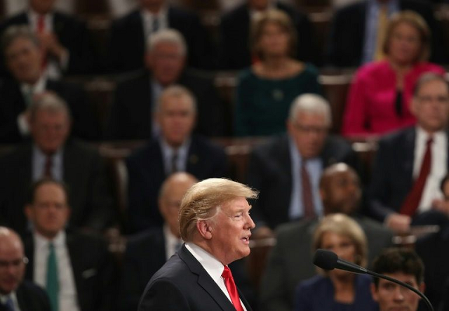 president donald trump delivers the state of the union address in the chamber of the us house of representatives photo afp