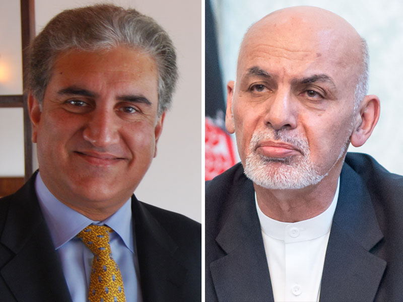 file photos of fm qureshi and afghan president ghani