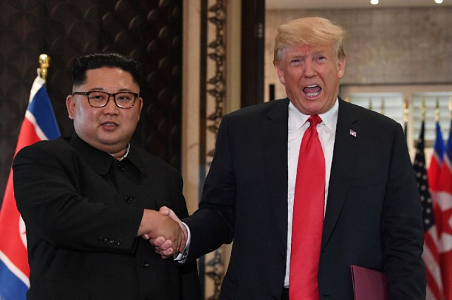 last year 039 s landmark summit in singapore produced a vaguely worded document in which kim pledged to work towards 039 the denuclearisation of the korean peninsula 039 photo afp