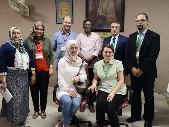 rami arafeh eldar a garev and dato ibrahim jantan sahar i mostafa nohad a alomari manal fardon and kamala badalova with the author in the middle photo express rami arafeh eldar a garev and dato ibrahim jantan sahar i mostafa nohad a alomari manal fardon and kamala badalova with the author in the middle photo express
