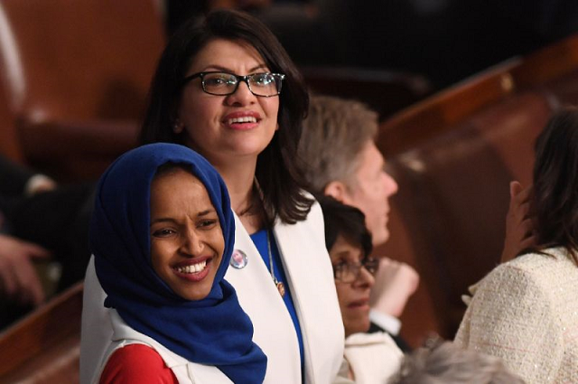 newly elected us lawmakers ilhan omar l and rashida tlaib r made their debut in the house of representatives openly declaring their support for a boycott of israel photo afp