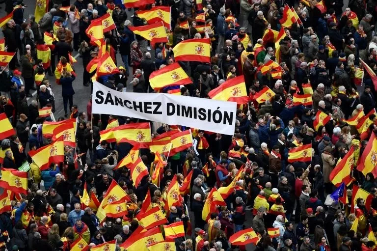 the protest comes just two days before the high profile trial of catalan separatist leaders in madrid photo afp