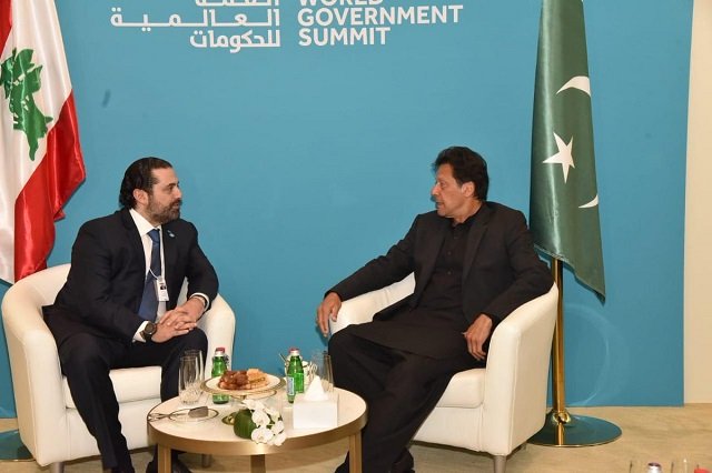 lebanon premier saad al harriri meeting pm imran khan on sidelines of world government summit photo courtesy pti