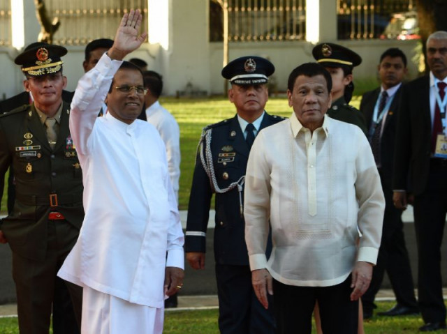 sri lankan president maithripala sirisena left said he wanted to copy philippine counterpart rodrigo duterte 039 s controversial strongarm tactics in dealing with illegal drugs photo afp sri lankan president maithripala sirisena left said he wanted to copy philippine counterpart rodrigo duterte 039 s controversial strongarm tactics in dealing with illegal drugs photo afp