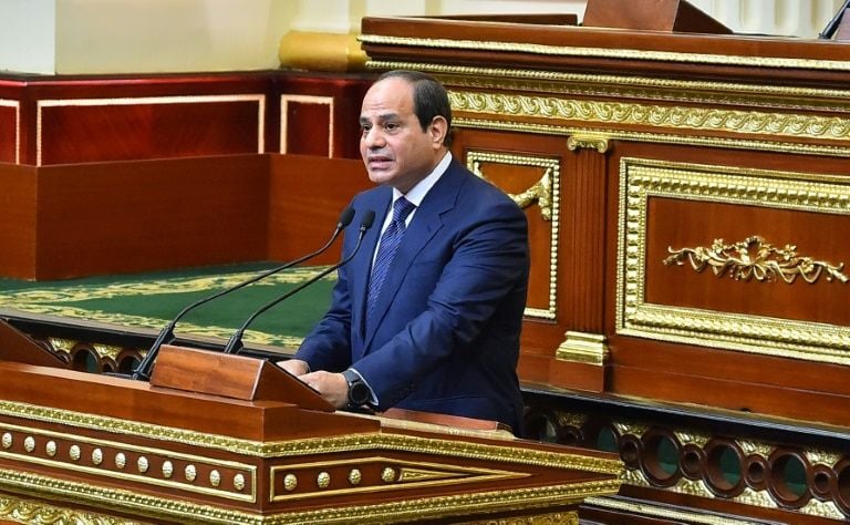 egyptian president abdel fattah al sisi was re elected in march 2018 with over 97 percent of the vote photo afp