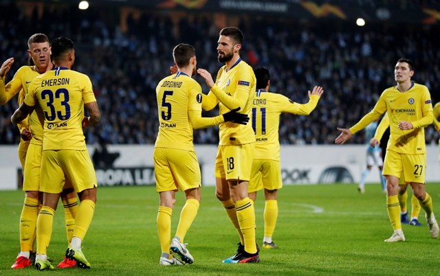 the blue side managed to earn a 2 1 victory against the swedish side in the europa league first leg photo reuters