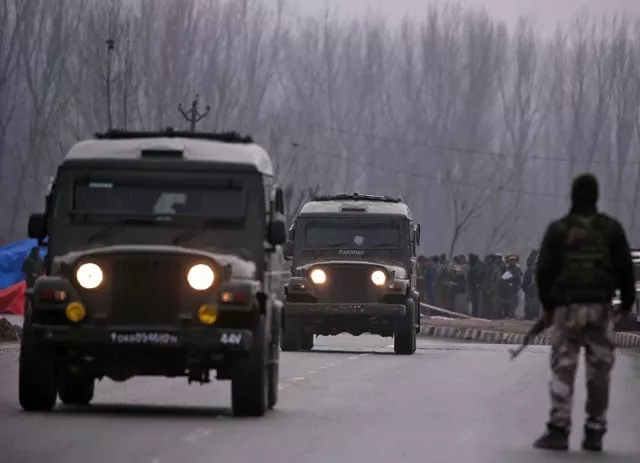 indian soldiers stand guard near the site of thursday 039 s suicide bomb attack in occupied kashmir s pulwama district february 15 2019 photo reuters indian soldiers stand guard near the site of thursday 039 s suicide bomb attack in occupied kashmir s pulwama district february 15 2019 photo reuters