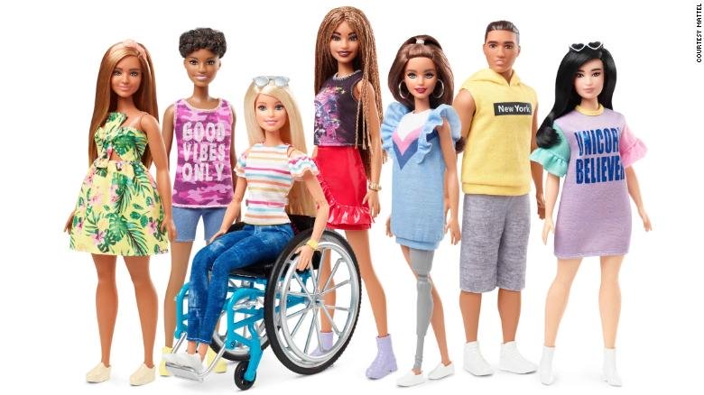 barbie released this photo of dolls in its new fashionistas line photo courtesy cnn