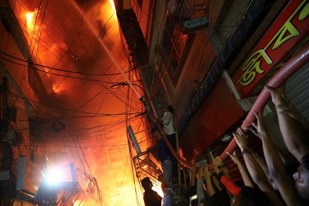 a view of a scene of a fire that broke out at a chemical warehouse in dhaka bangladesh   reuters