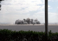 smoke rises following an airstrike at sanaa international airport photo reuters