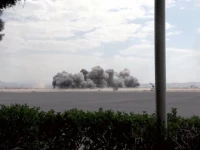 smoke rises following an airstrike at sanaa international airport photo reuters