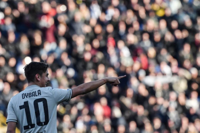 juventus forward paulo dybala scored the winner at bologna to send his side temporarily 16 points photo afp juventus forward paulo dybala scored the winner at bologna to send his side temporarily 16 points photo afp