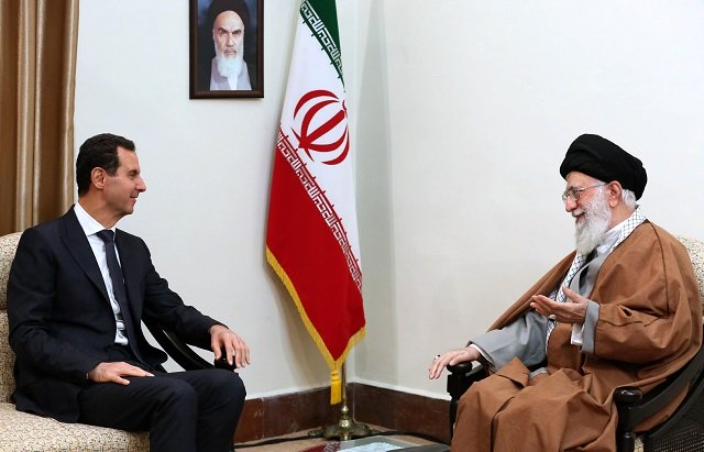 syrian president with iran 039 s supreme leader ayatollah ali khamenei in iran photo afp