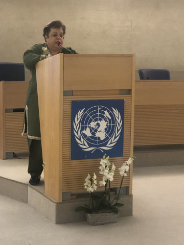federal minister for human rights dr shireen mazari speaks at the 40th session of the human rights council in geneva photo pak un geneva twitter federal minister for human rights dr shireen mazari speaks at the 40th session of the human rights council in geneva photo pak un geneva twitter