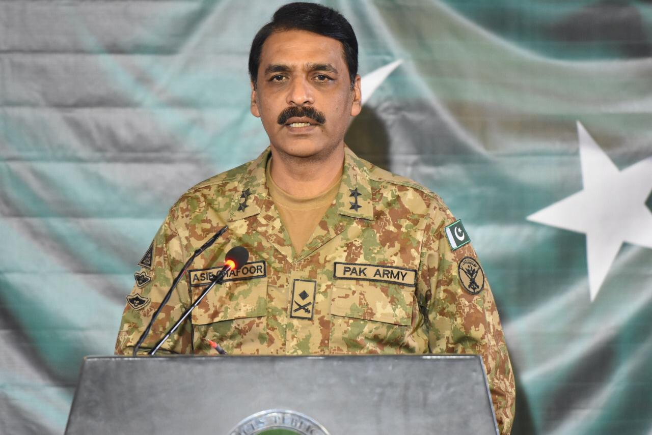 dg ispr major general asif ghafoor addresses a press briefing in rawalpindi photo ispr