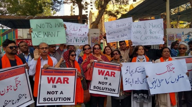 amid rising tensions between the nuclear armed neighbours activists ask to give peace a chance photo muhammad salman khan amid rising tensions between the nuclear armed neighbours activists ask to give peace a chance photo muhammad salman khan