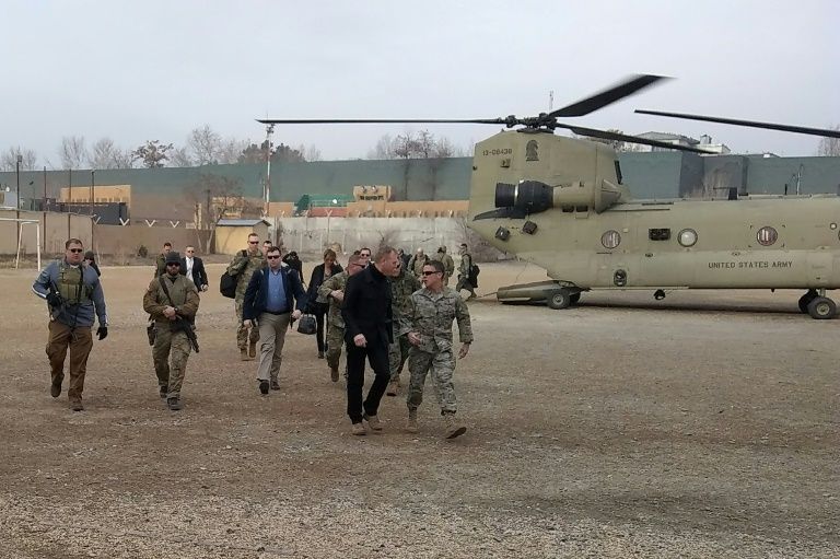 acting pentagon chief patrick shanahan visited kabul last month where the united states is seeking to support the afghan government while negotiating peace with the taliban photo afp