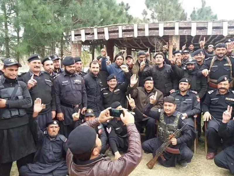 khasadar force men protest at lower mohmand ac office against plan to deploy police in their area photo express khasadar force men protest at lower mohmand ac office against plan to deploy police in their area photo express