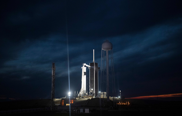 spacex falcon 9 rocket with the company 039 s crew dragon spacecraft photo afp