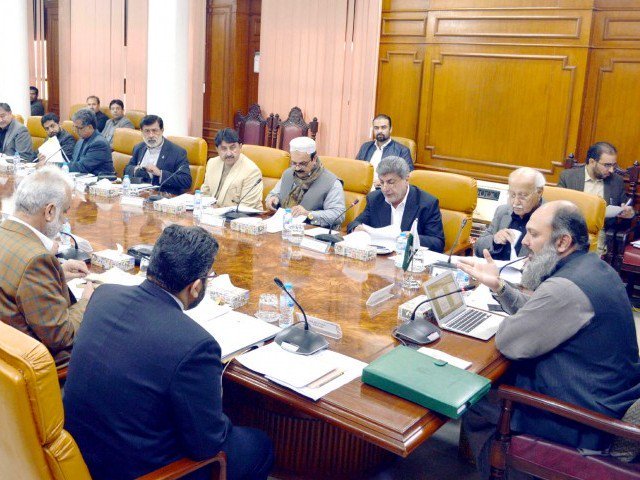 balochistan chief minister jam kamal khan addressing a meeting of the provincial cabinet photo express